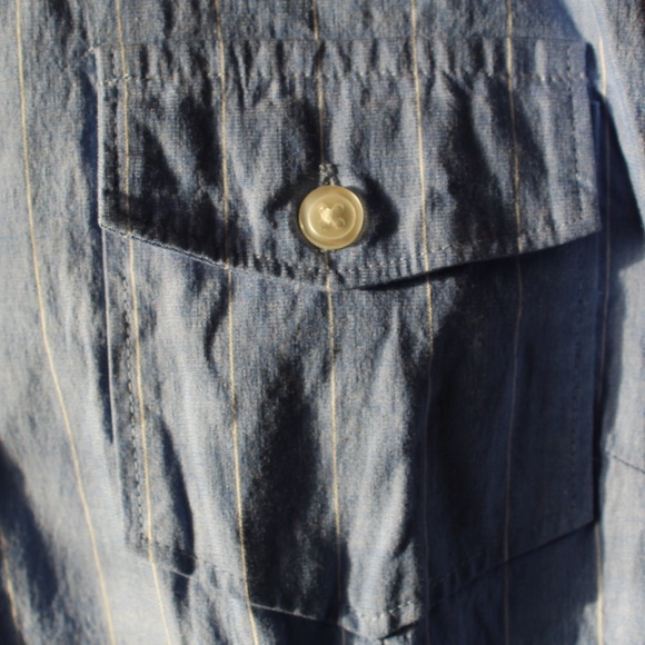 Ann Taylor Blue Dress w/ White Stripes - Picture 5 of 7